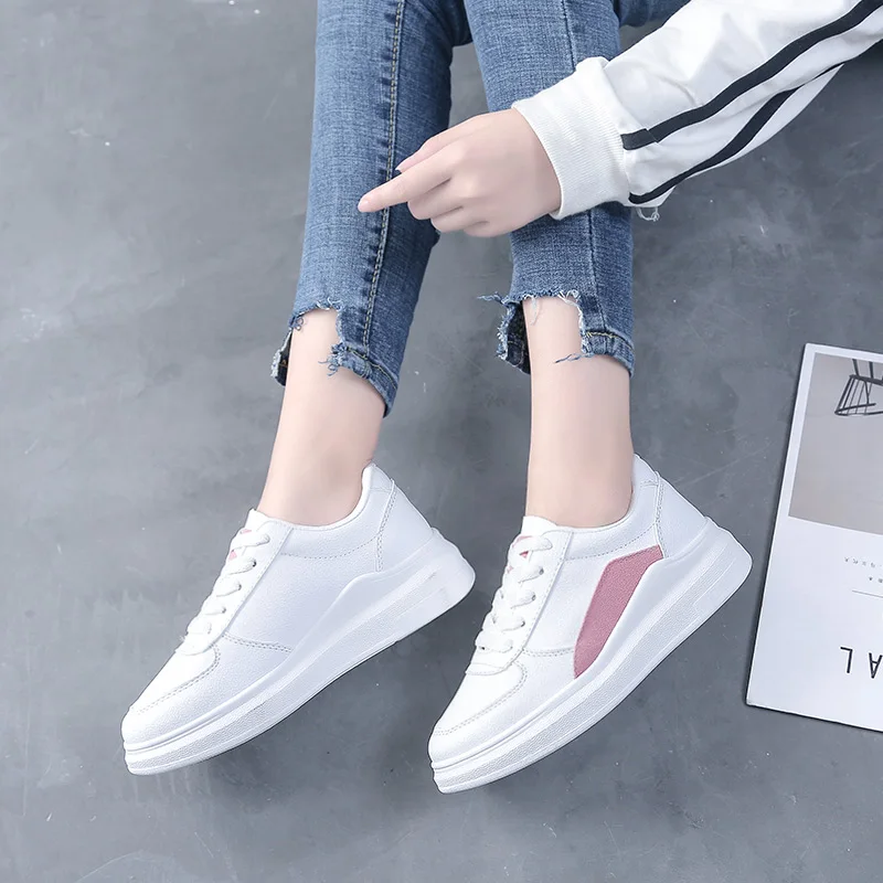 Женские кроссовки белые на платформе Tenis Feminino trampki повседневные 2019|Женские и кеды|