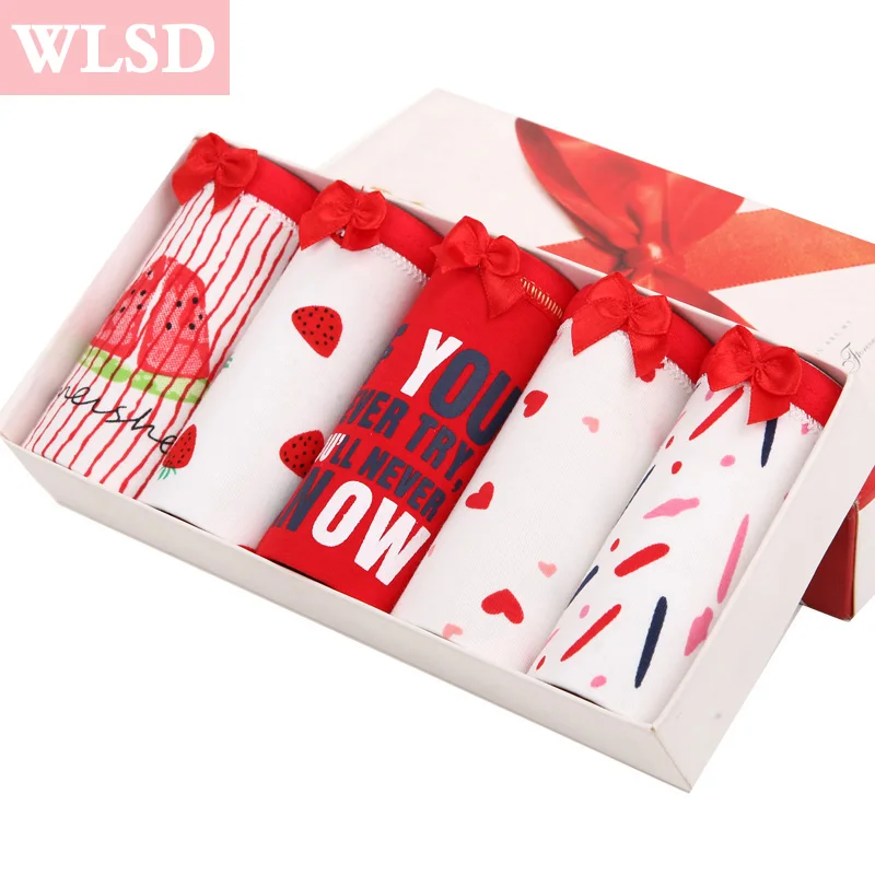 5 шт./лот Lucky Red женские трусики сексуальное хлопковое мягкое нижнее белье