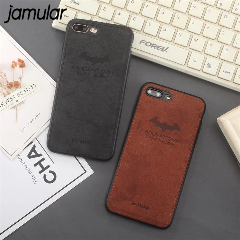 JAMULAR Batman Cloth Phone Cases For iPhone X 10 XS MAX XR 7 8 6 6s Plus Ultra Thin Soft Silicone Back Cover Shell |