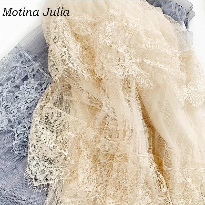 Motina Julia 2019 летняя кружевная вязаная юбка нижняя Женская Вечерние Клубные миди