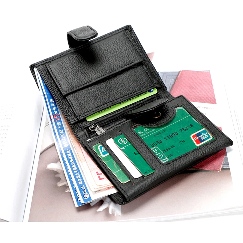 100% кошелек из натуральной кожи многофункциональные кошельки для мужчин с