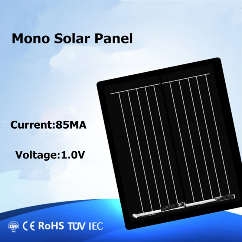 Моно солнечная панель с одним кристаллом 1V 80MA Солнечная система DIY для