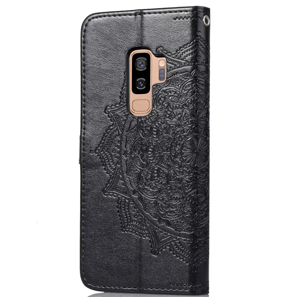 Роскошный чехол-бумажник из искусственной кожи с цветком для Samsung Galaxy S8 откидной