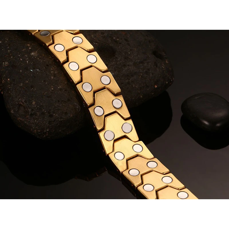 Браслет WelMag Мужской Магнитный дизайнерский браслет из нержавеющей стали с двумя