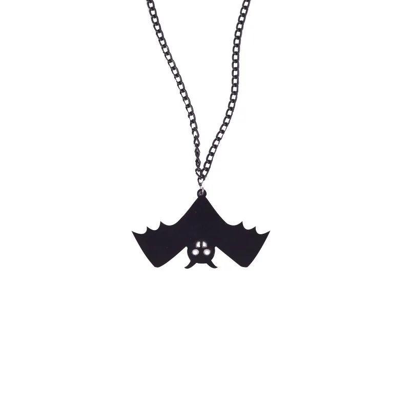New Animal Jellyfish Vintage Clavicle Chain Black Bat Personality Necklace Women Long Fashion Accessorise Men Jewelry | Украшения и