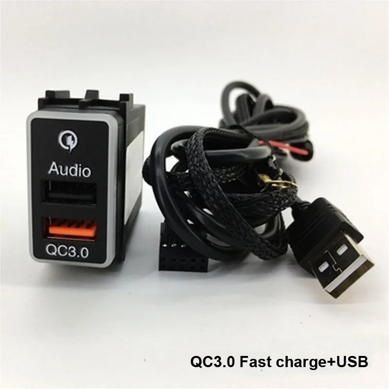 Автомобильное зарядное устройство USB разъем QC 3 0 Быстрая зарядка отображение