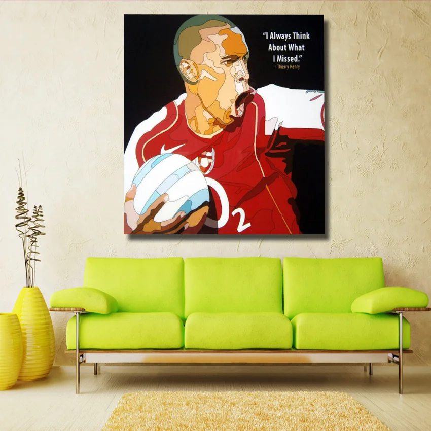 Тьерри Хенри поп-арт-стена Декор ручная роспись маслом на холсте шар фигура