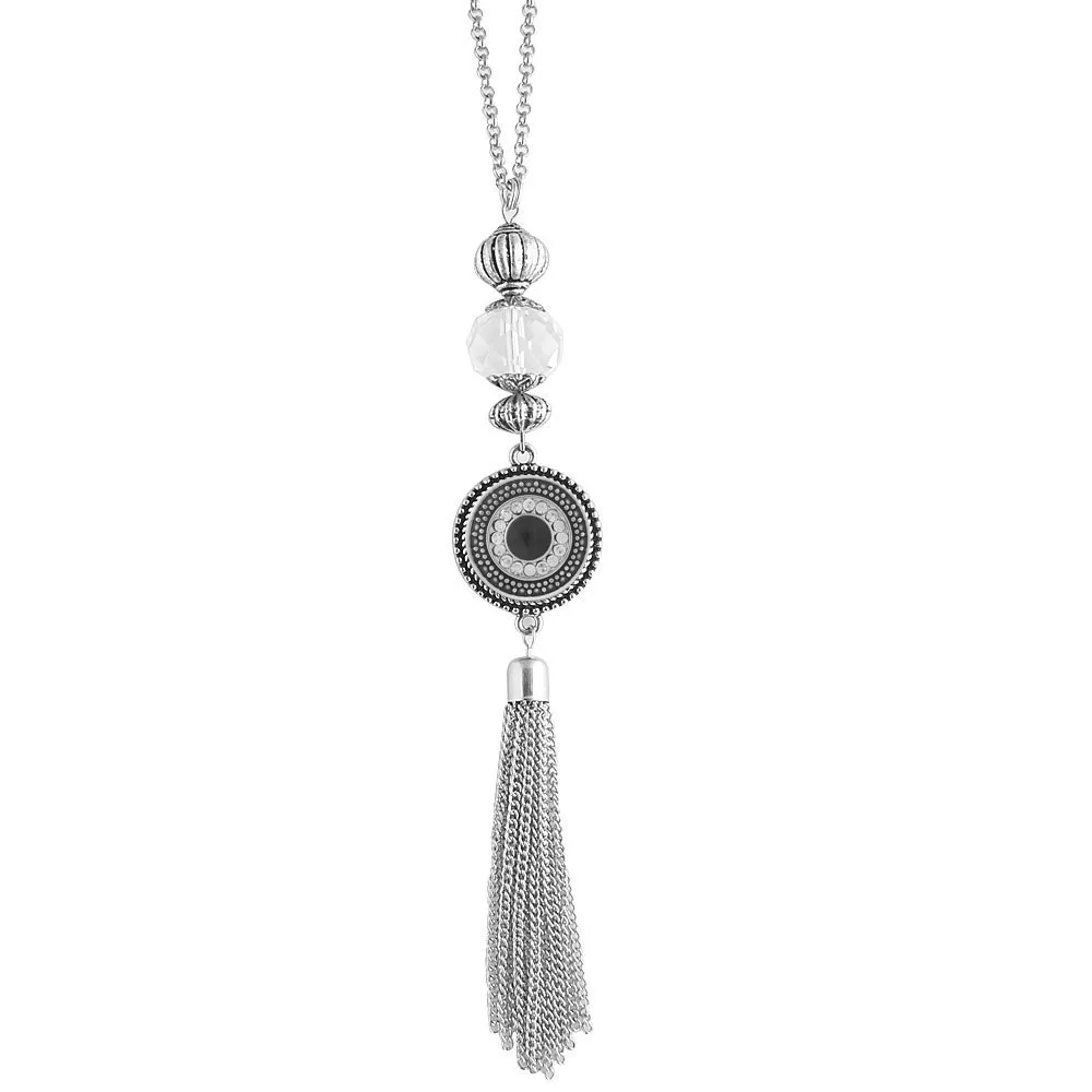 KB0510KB6146 Partnerbeads, новинка, трендовая цепочка, этническое ожерелье с кисточкой, женское ожерелье с подвеской, s, металлический сплав, кнопки, ювелирные изделия, 18 мм, колье - Окраска металла: KB0510KB6146