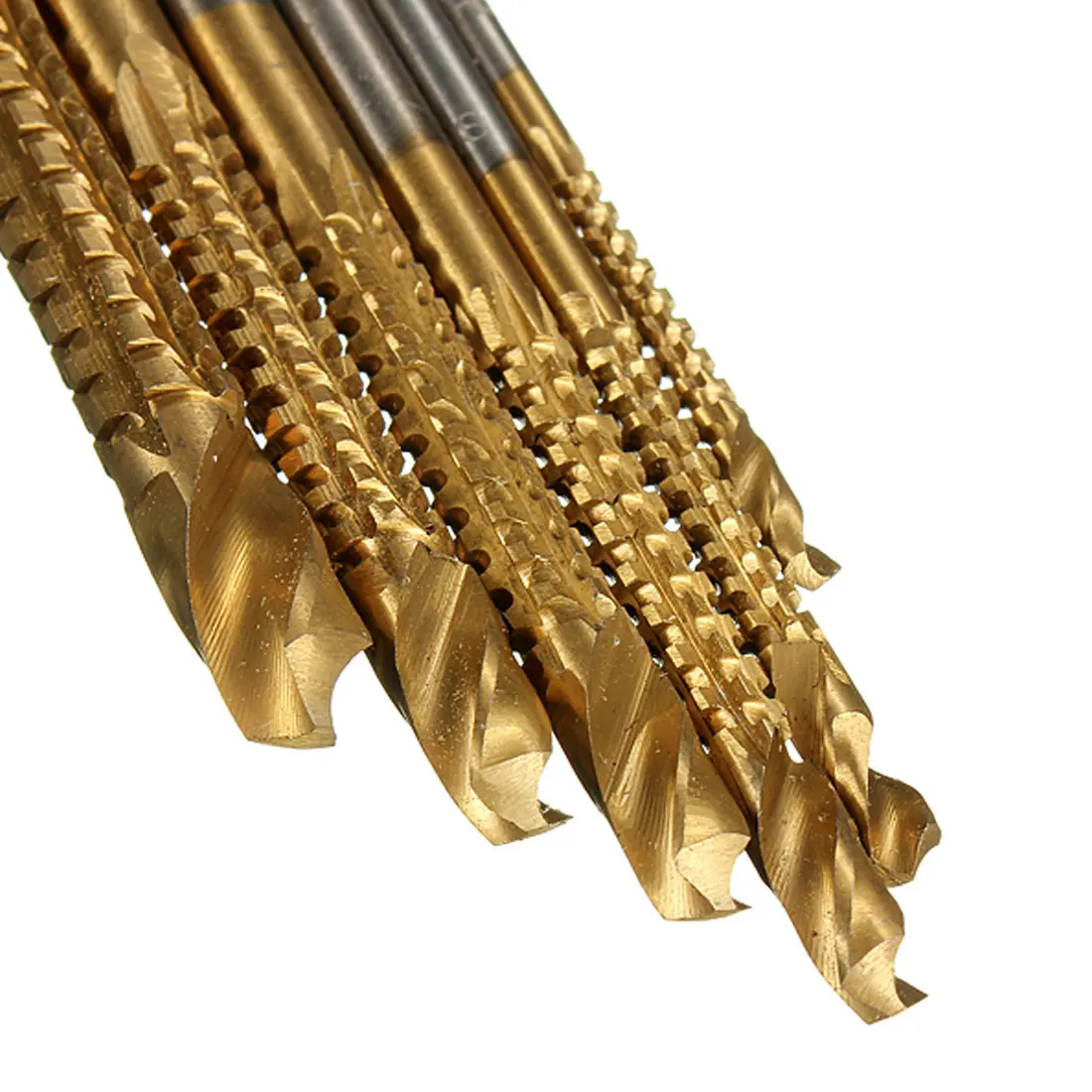 

6pcs Professional Titanium Coated HSS Drill Bit Electric Drill Plastic Metal Hole Grooving Drill Saw Carpenter Woodworking Tools