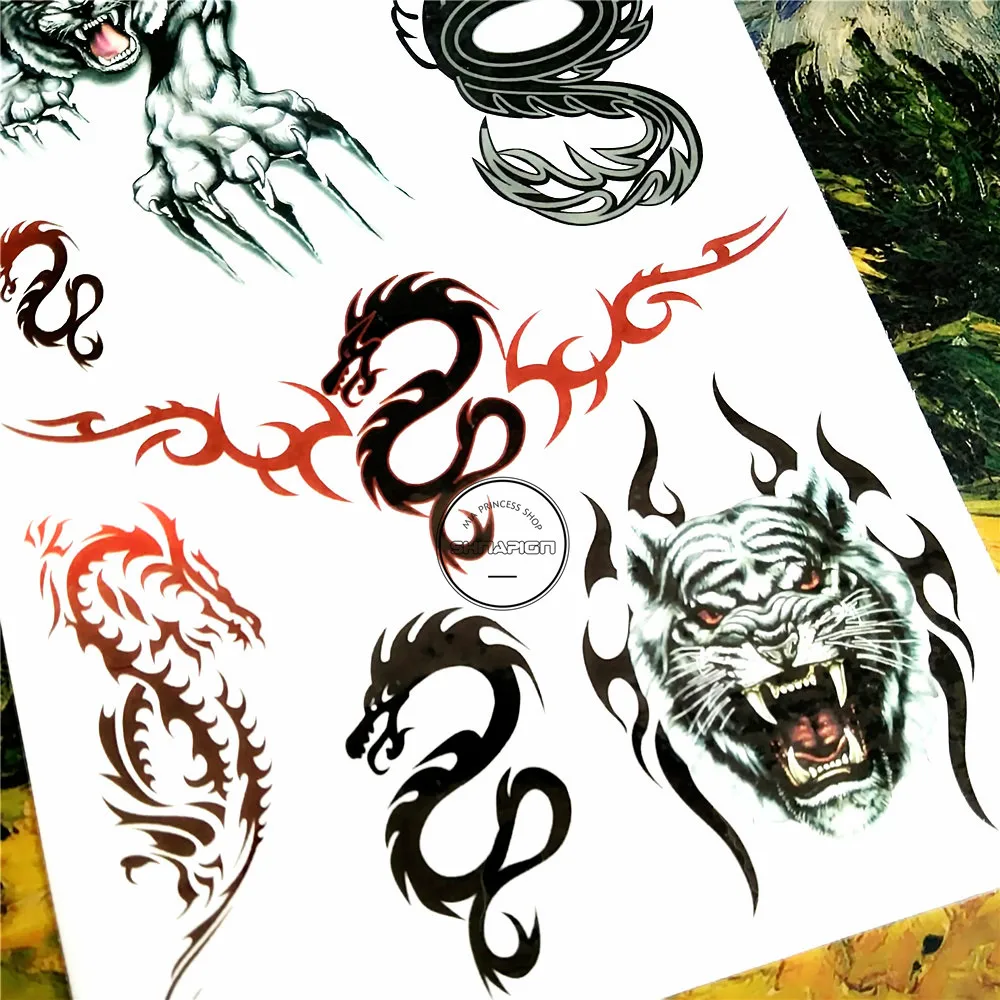 SHNAPIGN Eastern Saint Beast временные тату боди арт флэш наклейки татуировки 17*10 см