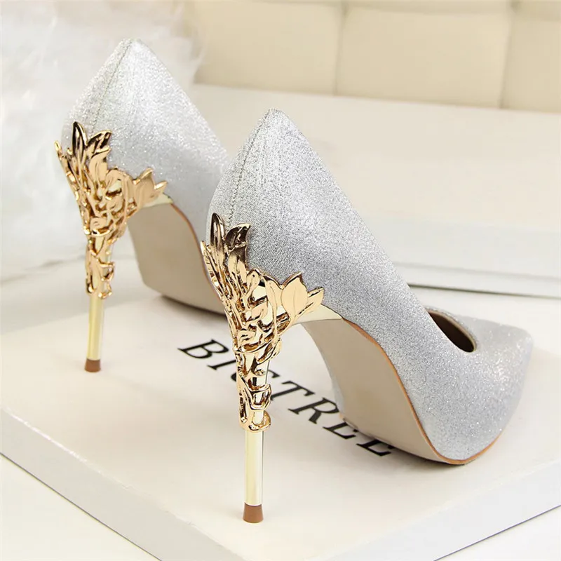 bridal shoes wedding shoes woman gold high heels pointed toe pumps women shoes high heel ladies shoes zapatos de novia
