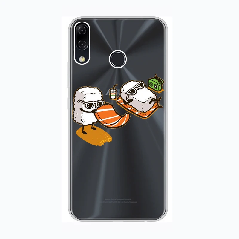 Чехол-накладка для ASUS Zenfone 5Z ZS620KL силиконовый с разноцветными рисунками - купить