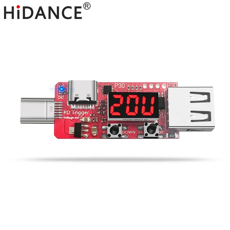 Фото HiDANCE PD protocol type c charger PD2.0 automatic voltage detector 5V9V12V15V20V for xiaomi trigger Fixed voltage Детали и HiDANCE PD protocol type c charger PD2.0 automatic voltage detector 5V9V12V15V20V for xiaomi trigger Fixed voltage Детали и