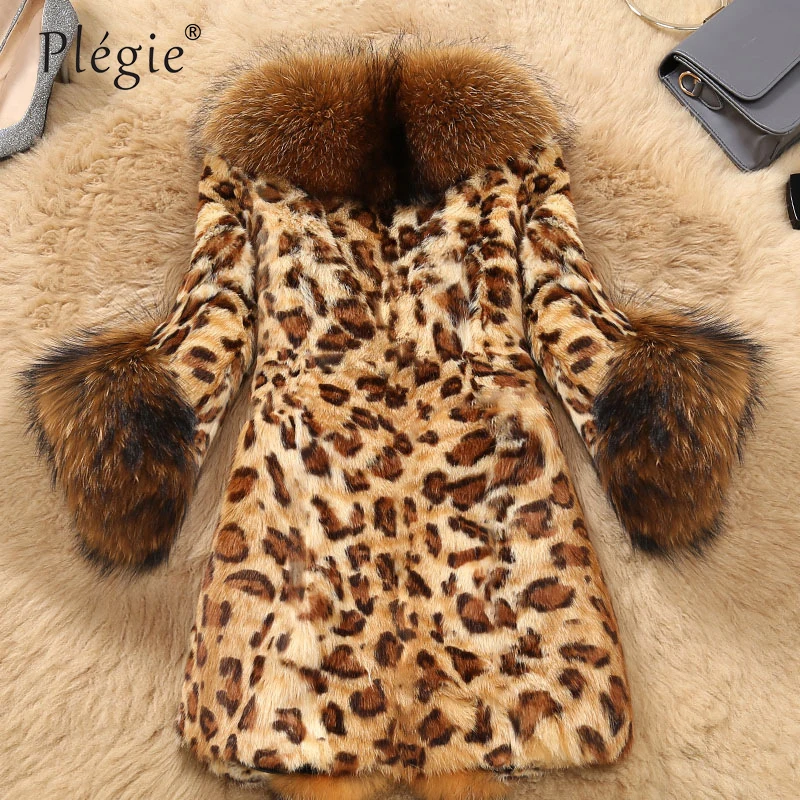 Plegie 6XL размера плюс с изображением леопарда искусственным мехом пальто 2018