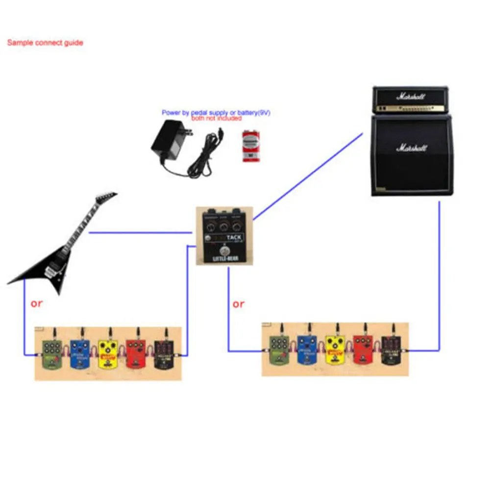 Маленький медведь гитара искажения турбо Stompbox педаль эффектор Motolora LM308AN AU