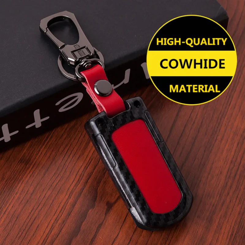 Углеродного волокна Кожаный чехол ключевую для автомобиля Mazda 2 3 5 6 8 Axela Atenza CX-3 CX-5