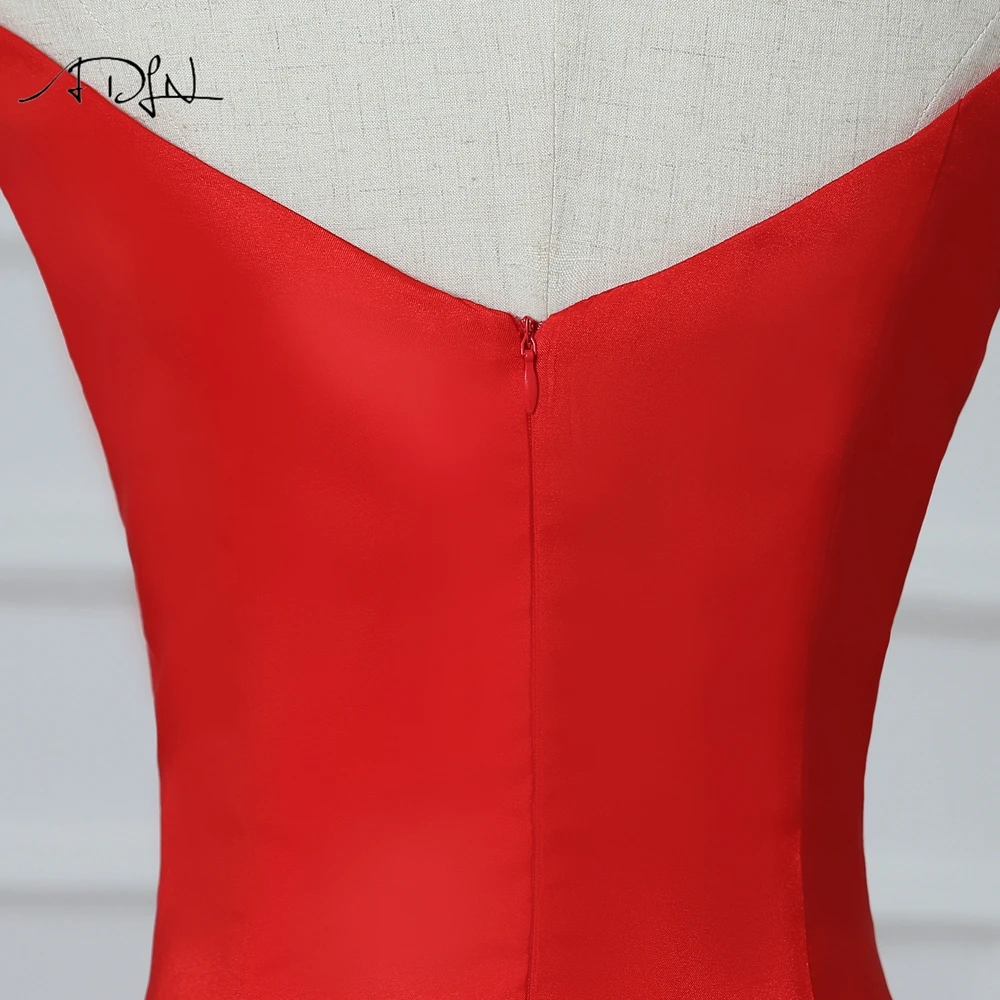 ADLN сексуальные красные вечерние платья с Боковым Разрезом открытыми плечами