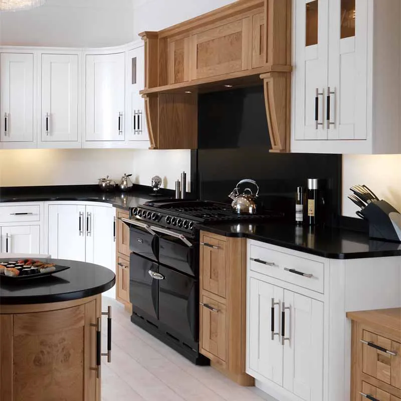 Твердый деревянный водонепроницаемый кухонный шкаф с островным