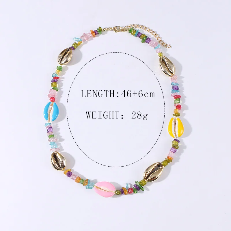 B40220 KOMi 20Styles Bohemian Natural Stone Pearls Collar Pendant Necklace for Women Ethnic Chokers Shell Chain Statement Necklace Gift - Окраска металла: B40220