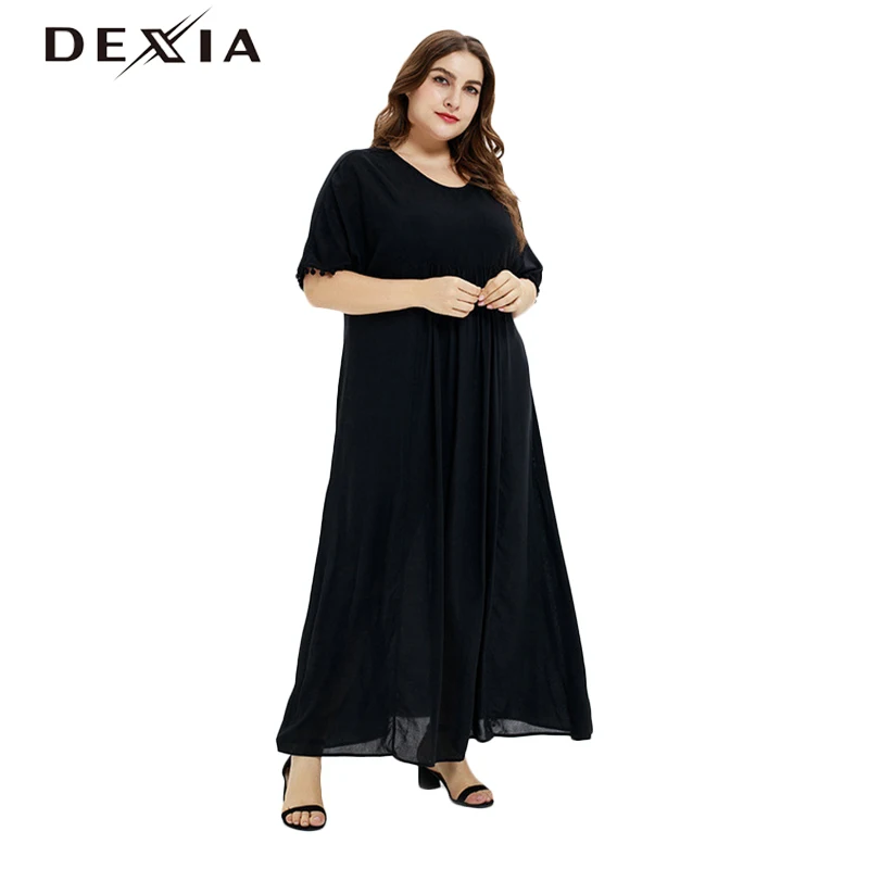 DEXIA/летнее богемное женское платье с кисточками больших размеров 3XL коротким