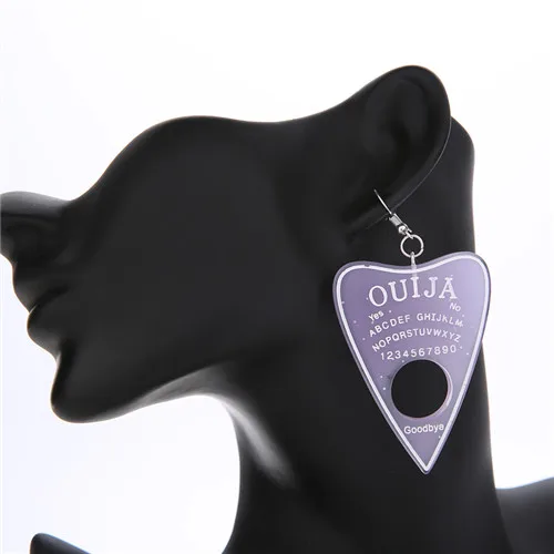 glitter purple 1 пара, женские серьги-капли, многоцветная смола, Ouija planchette, амулеты, полимерная серьга для подарка на день рождения, детские женские ювелирные изделия - Окраска металла: glitter purple
