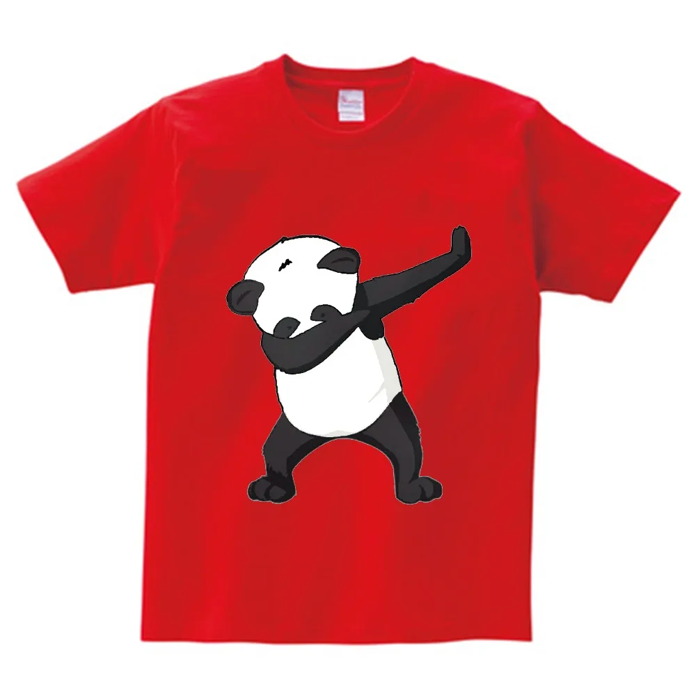 Хлопковые летние топы для мальчиков футболка Dab Panda Dog Детская забавная