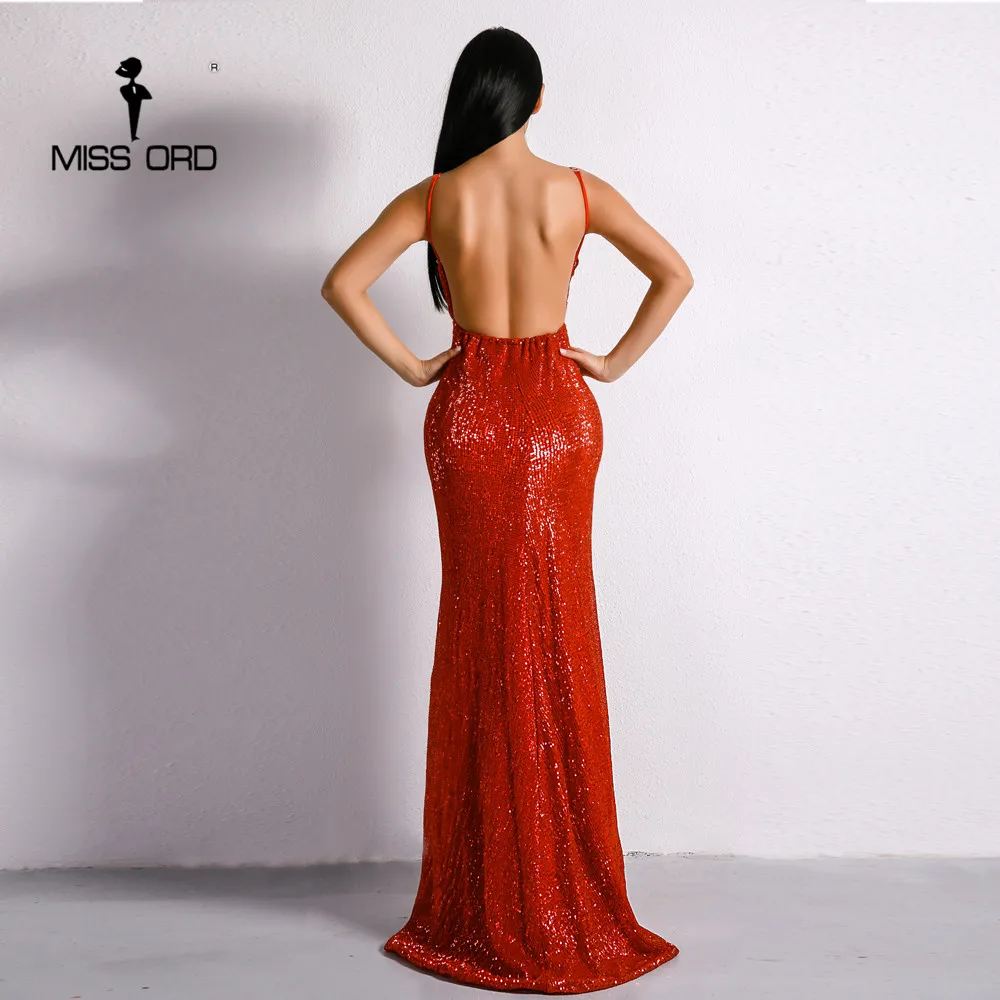 Missord 2019 Сексуальная с плеча спинки женские элегантные платья блесток два