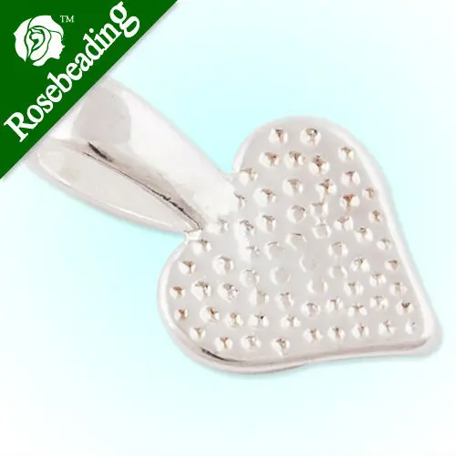 10*10 мм Высокое качество в форме сердца посеребренный клей под залог Шарм/кулон