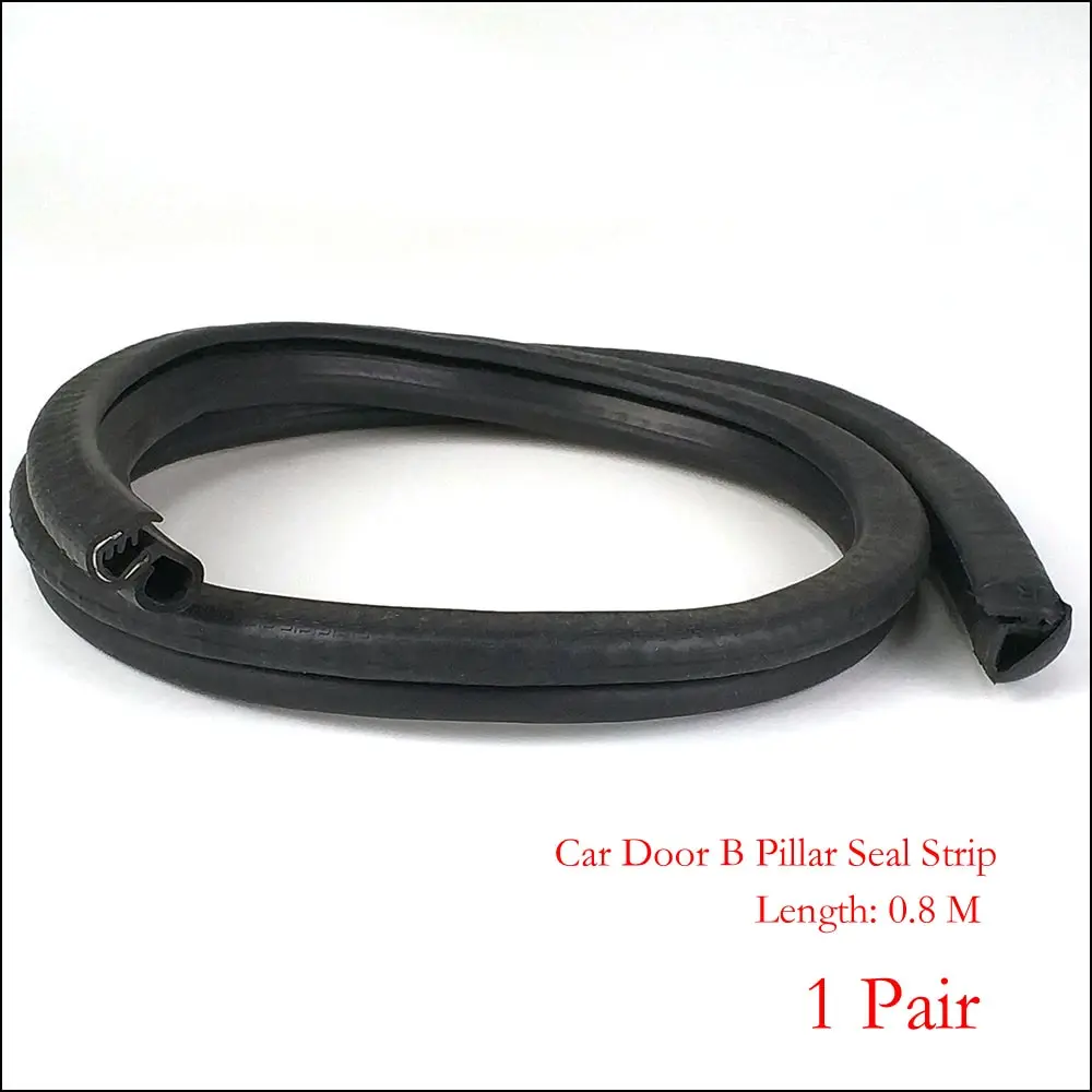 1Pair 0.8M Car Door B Pillar Rubber Seal  Strip For VW Golf 4 5 6  For Ford Focus Universal Car Accessories