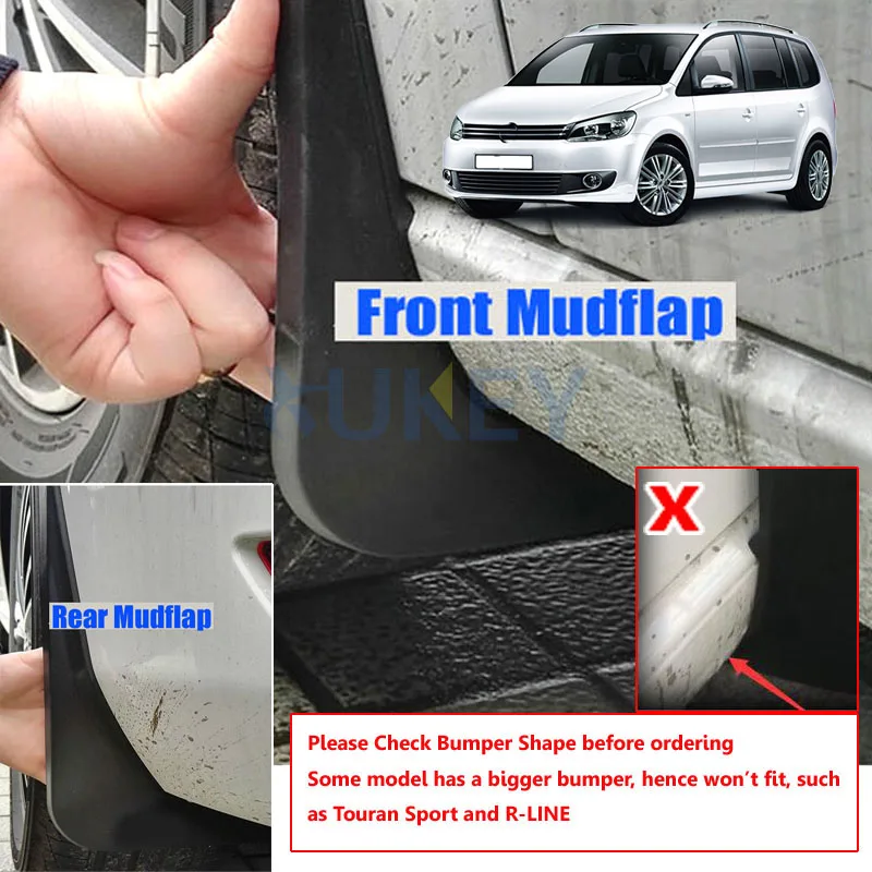 Передние и задние Литые Автомобильные Брызговики для VW Touran 2016 2017 2018 2019 Volkswagen