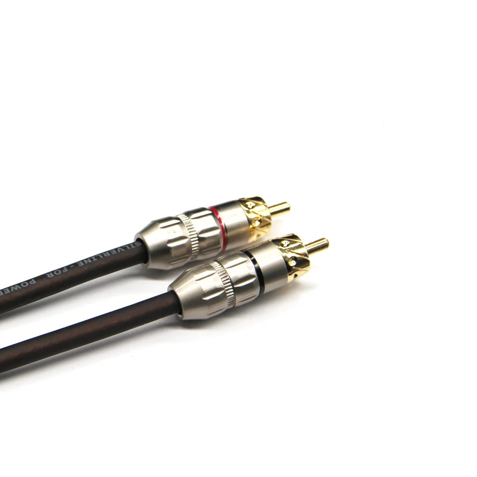 Позолоченный Чистый медный сердечник 2RCA штекер 2RCA мужской автомобильный стерео усилитель сабвуфер головное устройство аудио aux кабель RCA кабель для автомобиля