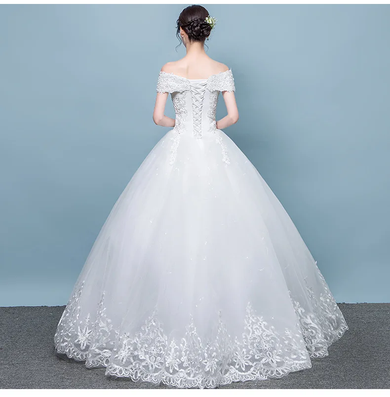 Vestido De Novias/Новинка 2019 года классическое бальное платье с вышивкой и вырезом