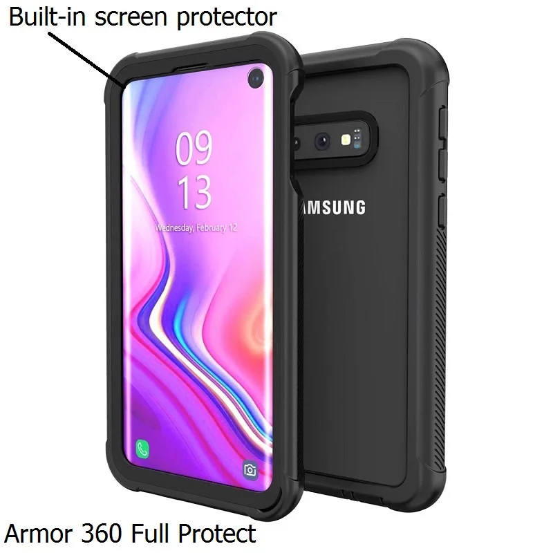 Бронированный чехол с полной защитой 360 для Samsung Galaxy S10 Fundas S8 S9 Plus Lite Note10 Прозрачный