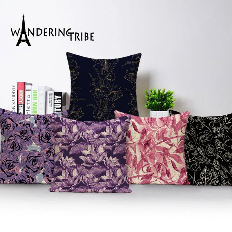 

Декоративная подушка с цветами, винтажные декоративные наволочки для подушек, шебби-шик