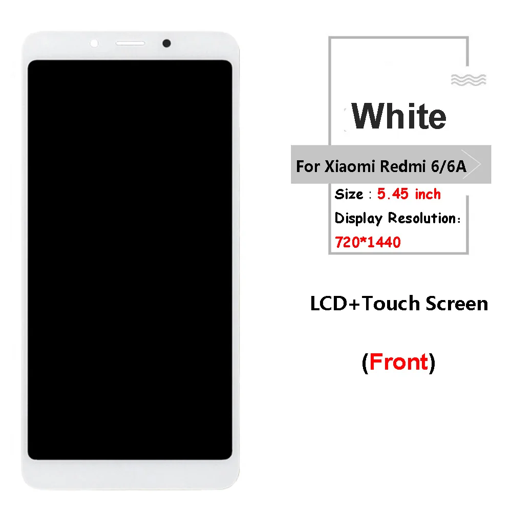 ЖК-дисплей и сенсорный экран в сборе для Xiaomi Redmi 6/6A черный/белый 6 6A ЖК-дигитайзер