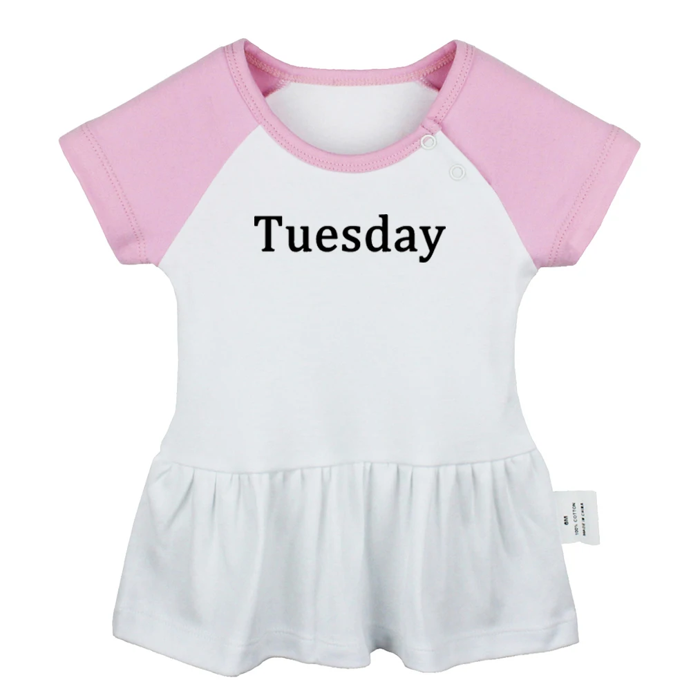Платья для новорожденных девочек с принтом в понедельник среда Пятница суббота