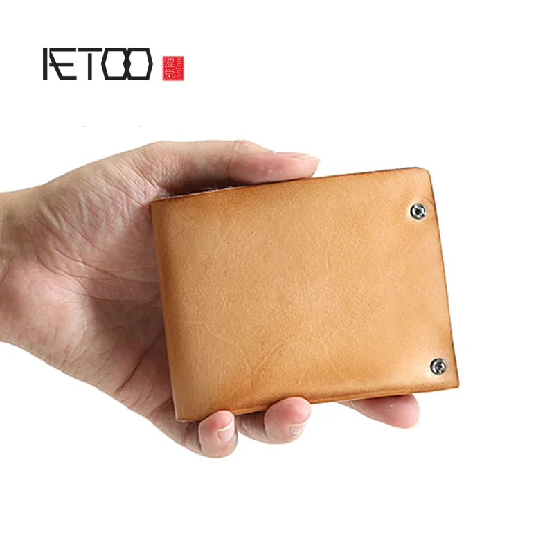 Мужской кошелек AETOO из натуральной кожи ручной работы|Мужские кошельки| |