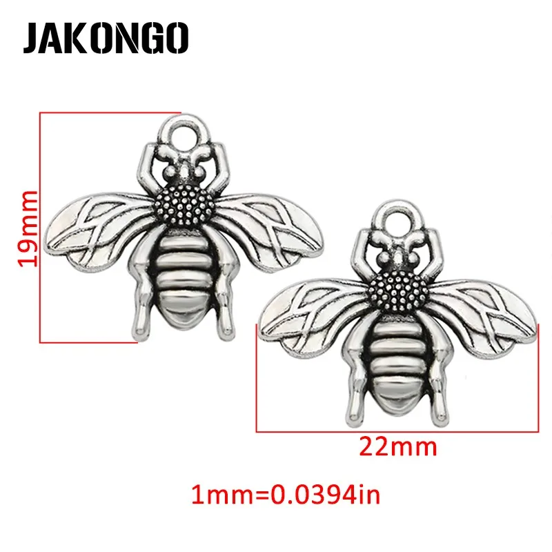 JAKONGO 15 шт античные посеребренные Подвески Летающая пчела для изготовления