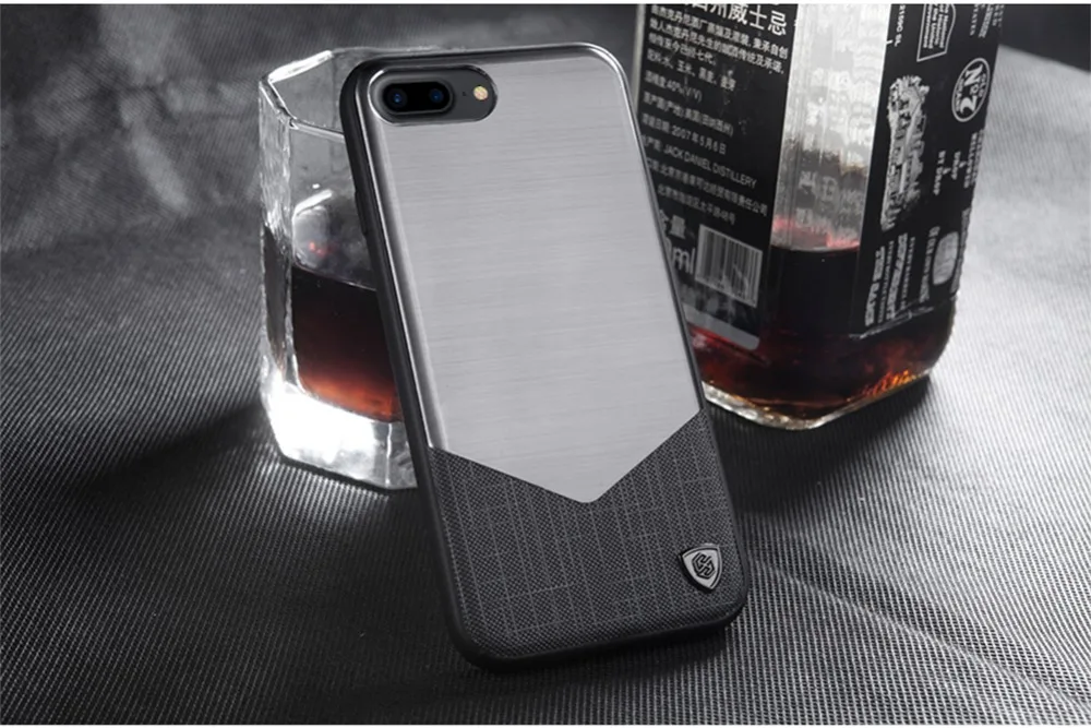 Nillkin Lensen телефонные чехлы для Apple iPhone 8 Plus бизнес Металл Матовый+ импортная кожа TPU PC задняя крышка для iPhone7 Plus