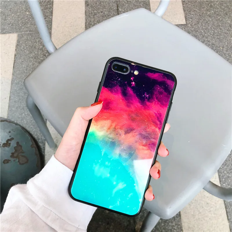 Чехол для iPhone X XR XS Max 8 7 6 6s плюс прекрасный мультфильм звездное небо Луна