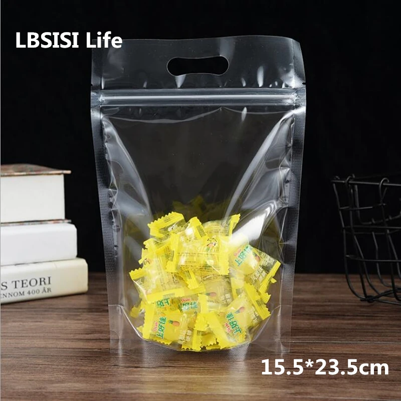 Прозрачная сумка на молнии для еды LBSISI Life 50 шт. сетчатые пакеты конфет печенья