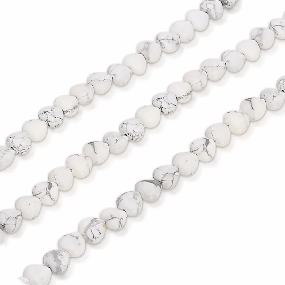 Модные опаловые кварцевые чакры Howlite оптом каменные бусины в форме сердца
