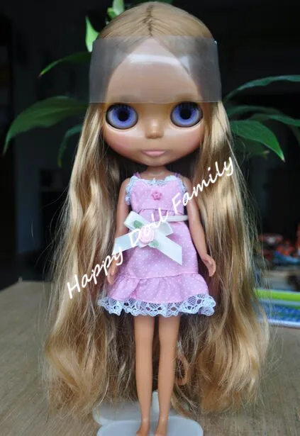 Телесная кукла 12 &quotBlyth темная кожа лица длинные золотые волосы DA3|doll doll|doll customdoll