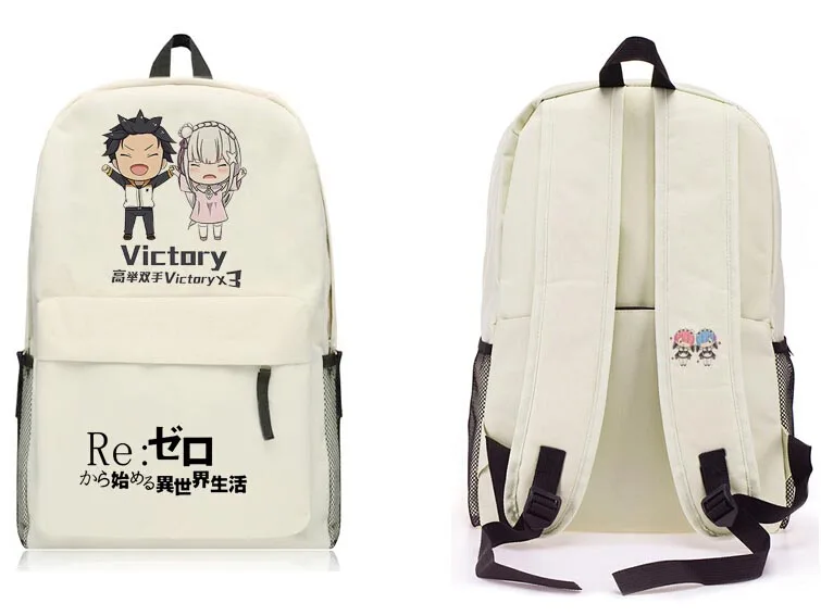 Рюкзак из ткани Оксфорд Re: Zero Kara Hajimeru Isekai Seikatsu Ram/Rem Emilia школьная сумка унисекс|student