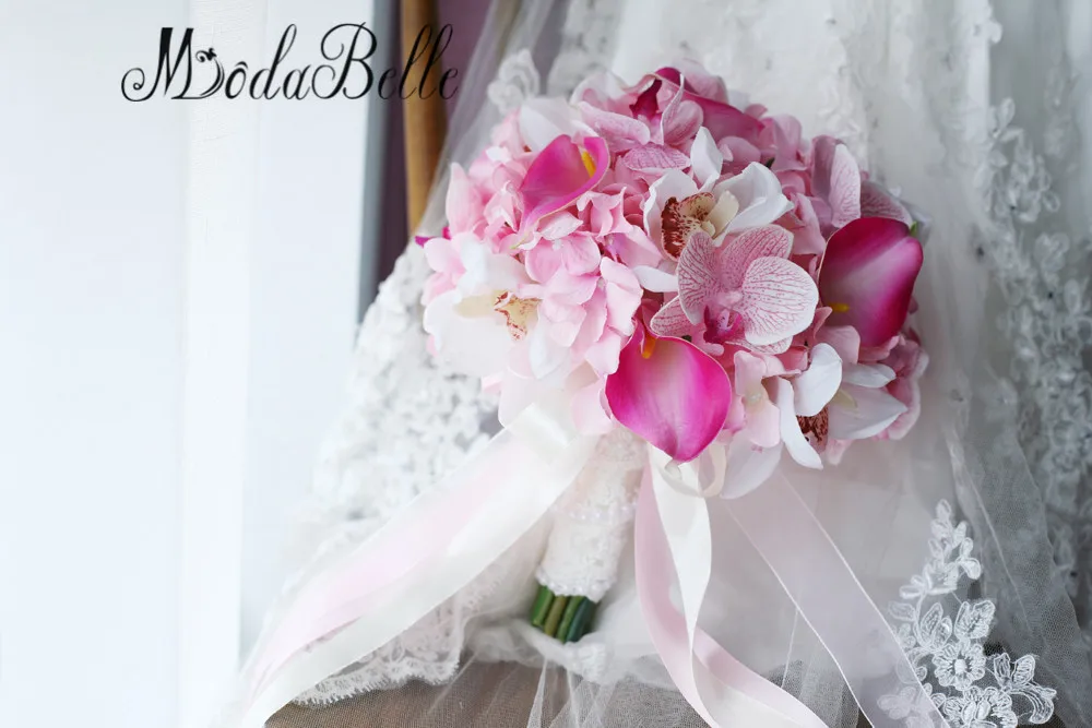 Modabelle Гортензия Фаленопсис Калла Свадебный Букет Розовый Невесты Ручной Buque Noiva
