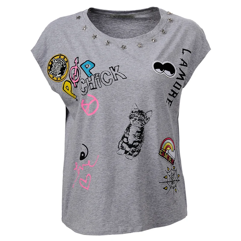 GLO STORY футболка женские летние топы 2018 с коротким рукавом и круглым вырезом