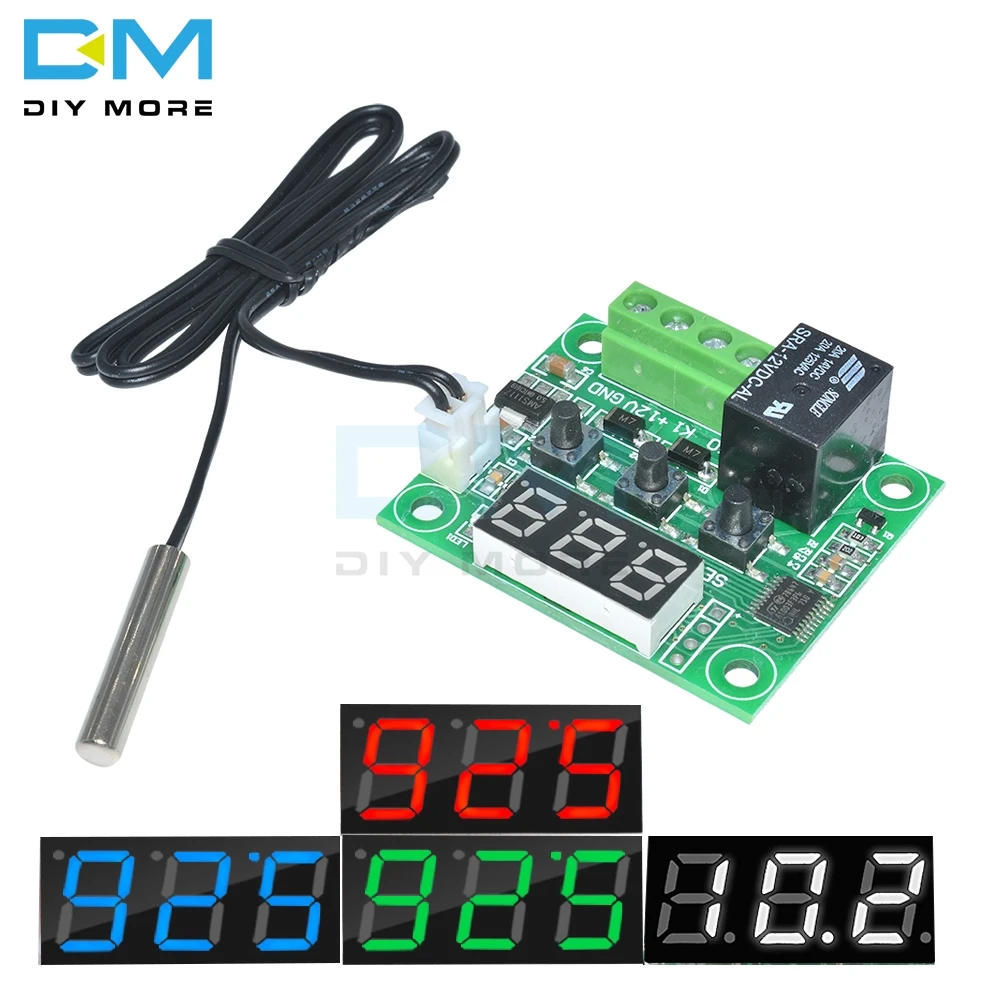 W1209 DC 12V красные синие зеленые белые светодиодный цифровой термостат Контроль