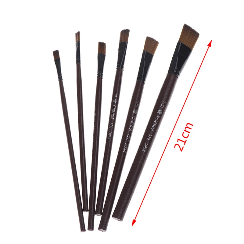 

6pcs/set Artist Brushes Oil Paint Brush Painting Brush for Watercolor Oil Acrylic Brush Pen Art Supplies Flat Head Absorbent