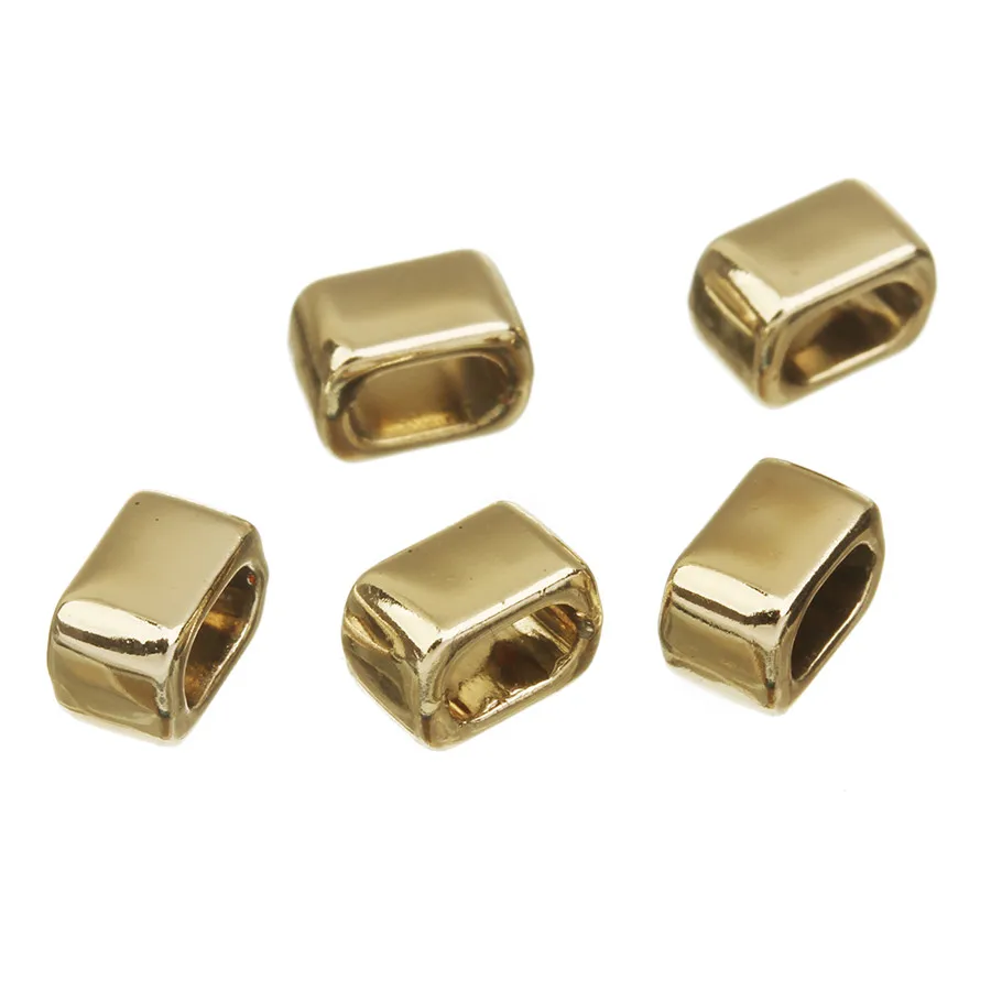 XINYAO 30pcs/lot 5.5X7.5mm Gold Color Square Shape Beads Alloy Metal Perles 3x5mm Big Hole Loose Spacer For Jewelry Making | Украшения и