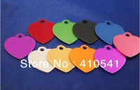 WholesaleRetail Free Shipping Pet Tags Mix Colors 200 Pcs Lot Aluminum Alloy 3532mm Heart Charm Pet ID Tags Pet Pendant